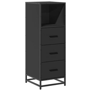 vidaXL Armoire de salle de bain noir 35x37,5x100 cm bois d'ing&eacute;nierie
