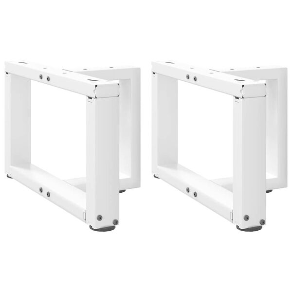 vidaXL Pieds de table basse en T, 2 pièces, blanc, 50 x 25 x (30-31) cm, acier