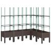 vidaXL Jardini&egrave;re avec treillis marron 160x120x142,5 cm PP