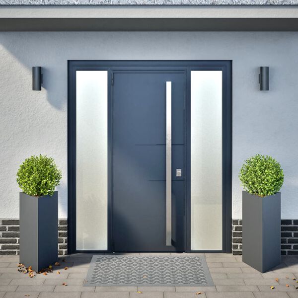 vidaXL Jardini&egrave;res 2 pcs anthracite triangulaire 40x34,5x70 cm acier