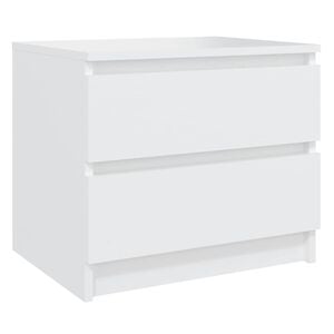 vidaXL Table de chevet blanc 50x39x43,5 cm bois d'ing&eacute;nierie