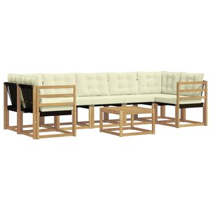 vidaXL Ensemble de canap&eacute;s d'ext&eacute;rieur 8 pcs Blanc et cr&egrave;me