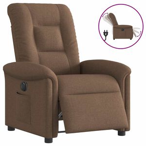 vidaXL Fauteuil inclinable &eacute;lectrique Marron Tissu