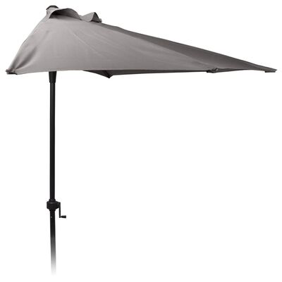 ProGarden Parasol de jardin demi-rond 250 cm charbon