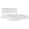 vidaXL Cadre de lit avec tiroir Blanc 180 x 200 cm Bois d'ingénierie