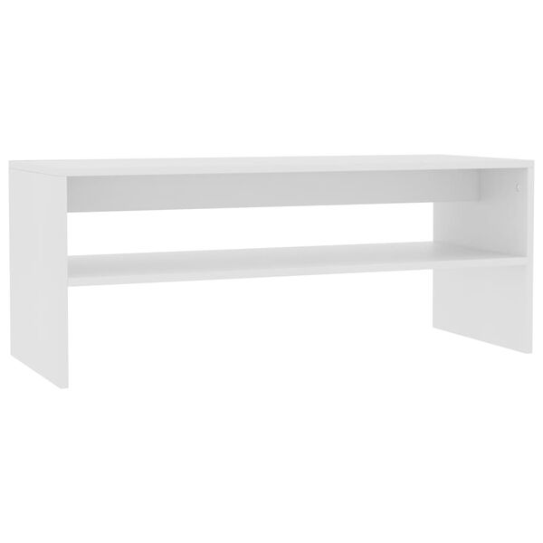 vidaXL Table basse Blanc 100x40x40 cm Bois d'ing&eacute;nierie
