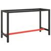 vidaXL Cadre de banc de travail Noir et rouge mat 140x50x79 cm M&eacute;tal