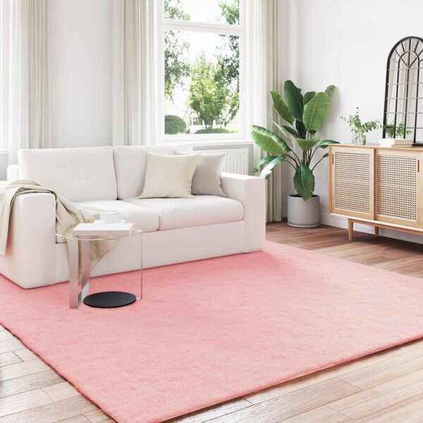 vidaXL Tapis en fausse anti-d&eacute;rapant Olite Rose 240 x 240 cm Polyester