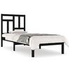 vidaXL Cadre de lit sans matelas noir 90x200 cm bois de pin massif