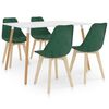 vidaXL Ensemble de salle &agrave; manger 5 pcs Vert fonc&eacute;