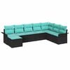 vidaXL Ensemble de canap&eacute; de jardin avec coussin 8 pcs Noir polyrotin