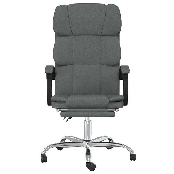 vidaXL Fauteuil inclinable de bureau Gris fonc&eacute; Tissu