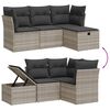 vidaXL Salon de jardin 4 pcs avec coussins gris clair r&eacute;sine tress&eacute;e