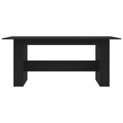 vidaXL Table à manger Noir 180x90x76 cm Bois d’ingénierie