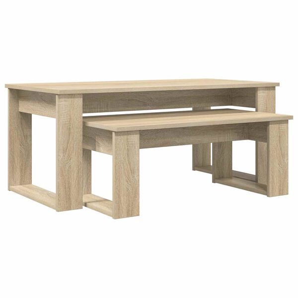 vidaXL Ensemble de tables basses 2 pcs Ch&ecirc;ne Sonoma Bois d'ing&eacute;nierie