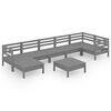 vidaXL Salon de jardin 8 pcs Bois de pin massif Gris