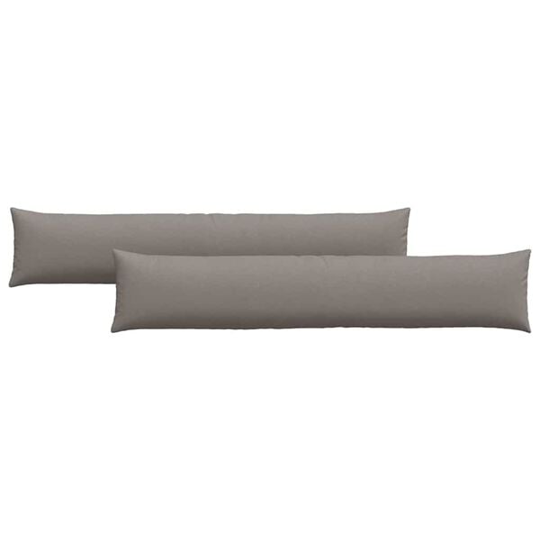 vidaXL Coussins de canap&eacute; 2 pcs Taupe 200 x 40 cm tissu