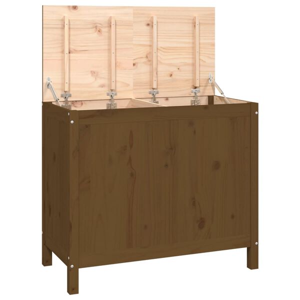 vidaXL Bo&icirc;te &agrave; linge Marron miel 88,5x44x76 cm Bois massif de pin