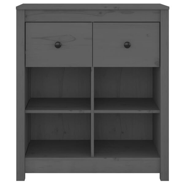 vidaXL Buffet Gris 70x35x80 cm Bois massif de pin