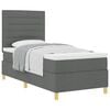 vidaXL Lit &agrave; ressorts avec matelas Gris fonc&eacute; 80 x 200 cm tissu