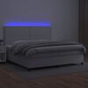 vidaXL Sommier &agrave; lattes de lit avec matelas et LED Blanc 200x200 cm