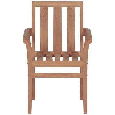 vidaXL Chaises de jardin empilables lot de 2 Bois de teck solide