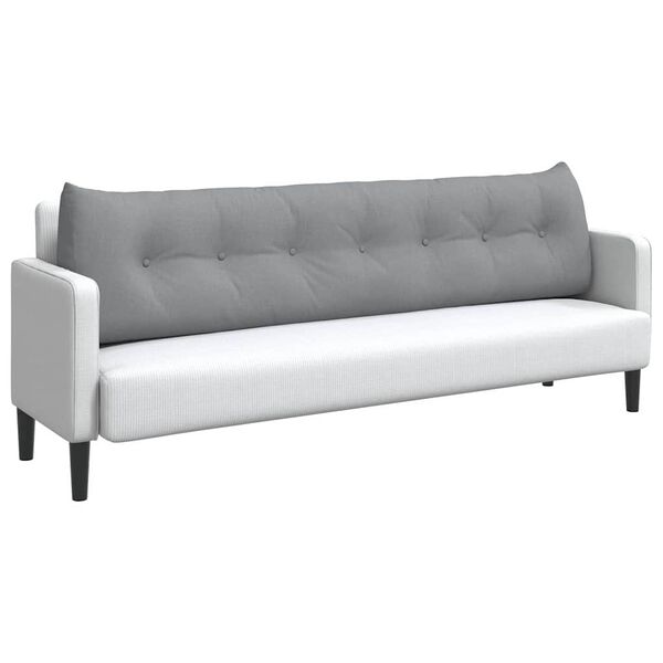 vidaXL Coussin de Dos Gris clair 200 x 24 x 50 cm tissu