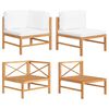 vidaXL Salon de jardin 2 pcs avec coussins cr&egrave;me Bois de teck