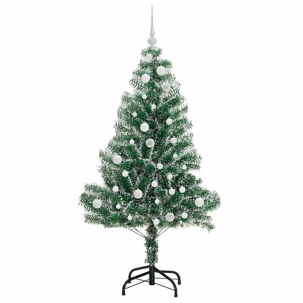 vidaXL Arbre de Noël artificiel floconné de neige avec lumière LED