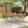vidaXL Ensemble de salle à manger pour jardin 7 pcs Gris et marron