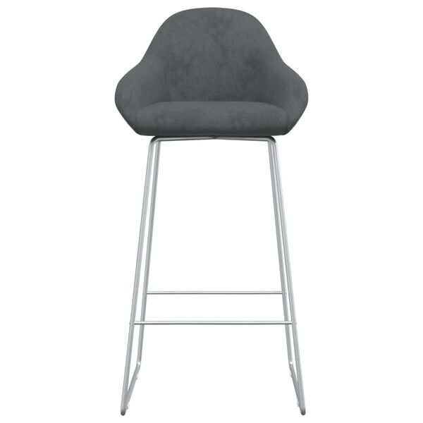 vidaXL Tabouret de bar Gris fonc&eacute; Velours