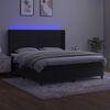 vidaXL Sommier &agrave; lattes de lit matelas et LED Noir 180x200 cm Velours