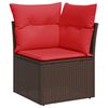 vidaXL Salon de jardin avec coussins 7 pcs marron r&eacute;sine tress&eacute;e
