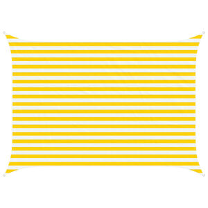 vidaXL Voile d'ombre Jaune et blanc 3,5 x 2,5 m 100 % polyester Oxford