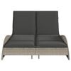 vidaXL Chaise longue avec coussins gris clair 114x205x73 cm poly rotin