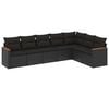 vidaXL Salon de jardin 7 pcs avec coussins noir r&eacute;sine tress&eacute;e