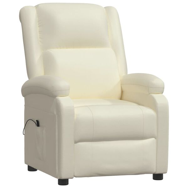 vidaXL Fauteuil inclinable &eacute;lectrique blanc similicuir