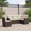 vidaXL Salon de jardin avec coussins 5 pcs marron r&eacute;sine tress&eacute;e