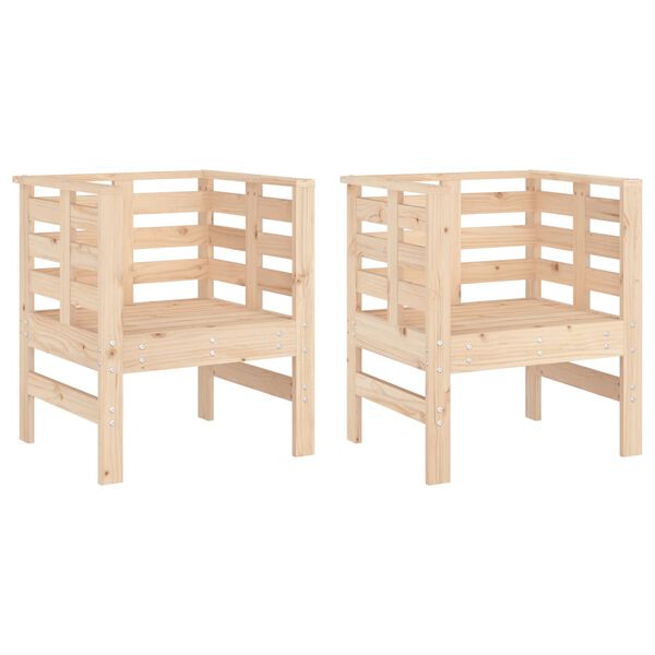 vidaXL Chaises de jardin lot de 2 61,5x53x71 cm bois de pin massif