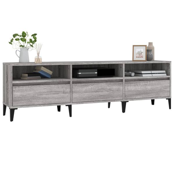vidaXL Meuble TV sonoma gris 150x30x44,5 cm bois d'ingénierie