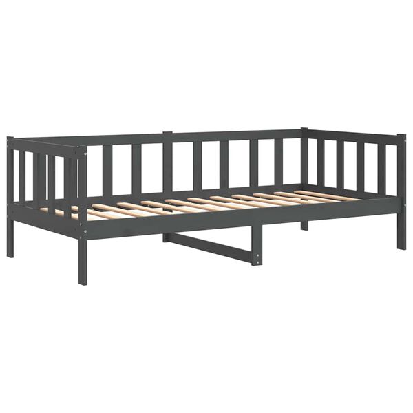 vidaXL Lit de jour sans matelas gris bois de pin massif 90x200 cm