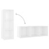 vidaXL Ensemble de meubles TV 3 pcs Blanc brillant Bois d'ing&eacute;nierie