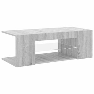 vidaXL Meuble TV avec lumi&egrave;res LED Sonoma gris 90x39x30 cm