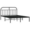 vidaXL Cadre de lit m&eacute;tal sans matelas avec t&ecirc;te de lit noir 140x190cm