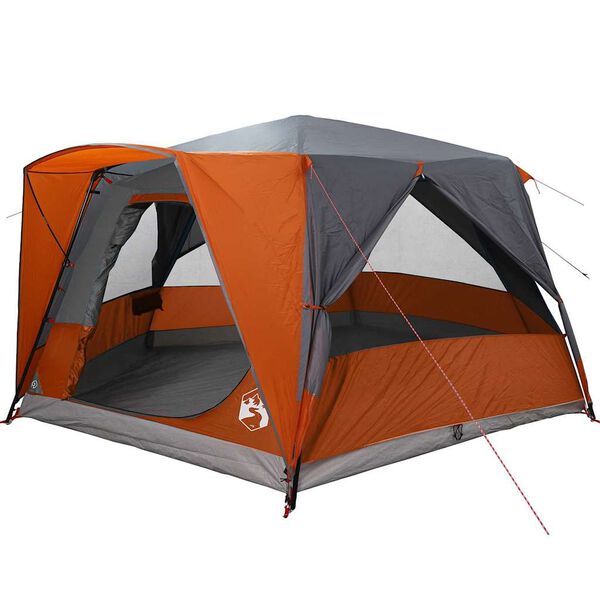 vidaXL Tente Cabane avec toit Gris et orange 400 x 350 x 212 cm