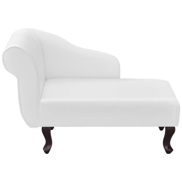 vidaXL Chaise longue Blanc Similicuir