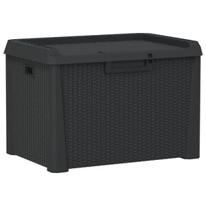 vidaXL Bo&icirc;te de rangement de jardin anthracite 125 L PP