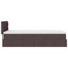 vidaXL Lit ottoman avec matelas et LED marron fonc&eacute; 90x200 cm tissu