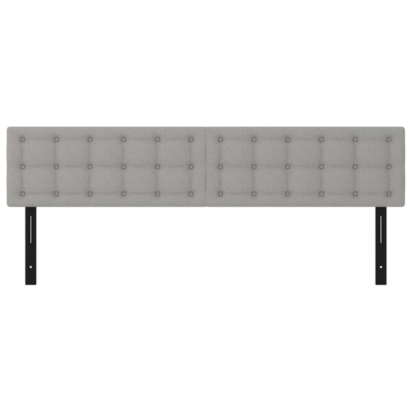 vidaXL T&ecirc;tes de lit 2 pcs gris clair 80x5x78/88 cm tissu