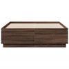 vidaXL Cadre de lit avec LED sans matelas ch&ecirc;ne marron 120x190 cm